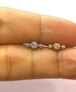 Piercing Labret Aço Geométrico com Zircônia/A742 - Imagem 2