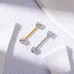 Piercing Mamilo Titânio Zirconia Redonda/TM393 - Imagem 2