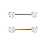 Piercing Mamilo Titânio Zircônia Coração/TM392