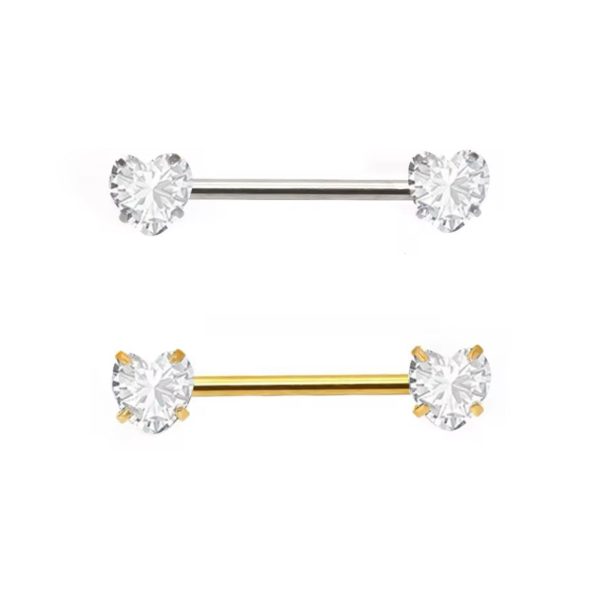 Piercing Mamilo Titânio Zircônia Coração/TM392 - Imagem 1
