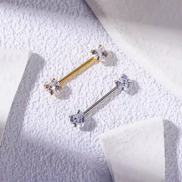 Piercing Mamilo Titânio Zircônia Coração/TM392 - Imagem 8