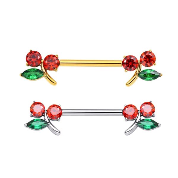 Piercing Titânio Para Mamilo Cereja/T732 - Imagem 1