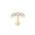 Piercing Labret Aço Cluster 5 Zircônia/A742 - Imagem 6