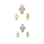 Piercing Labret Aço Triângulo com Zircônia/A743