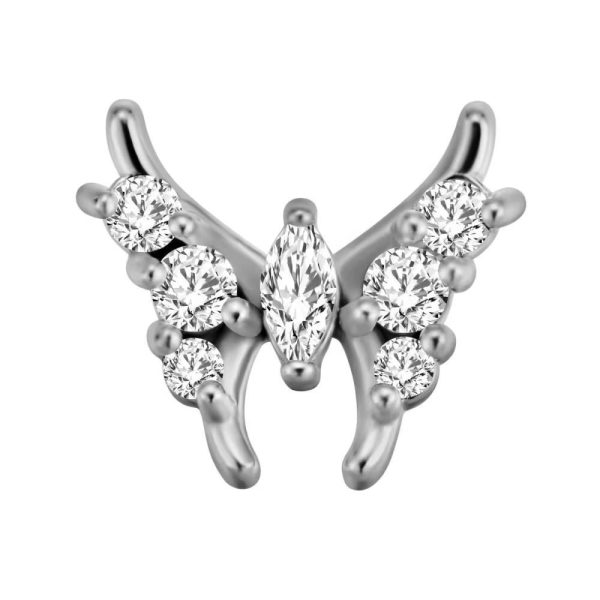 Piercing Labret Aço Borboleta com Zirconia/A739 - Imagem 3