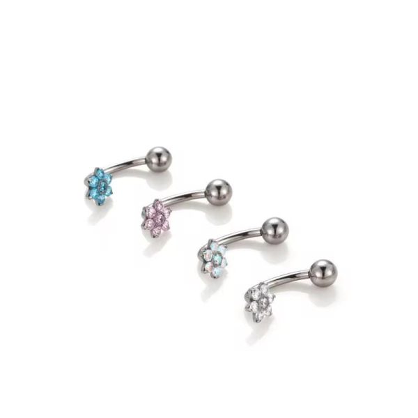 Piercing Umbigo Titânio Flor 6/T733 - Imagem 1