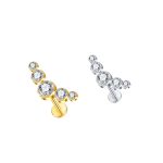 Piercing Labret Aço Cluster 5 Zircônia/A742