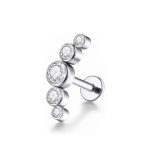 Piercing Labret Aço Cluster 5 Zircônia/A742 - Imagem 5