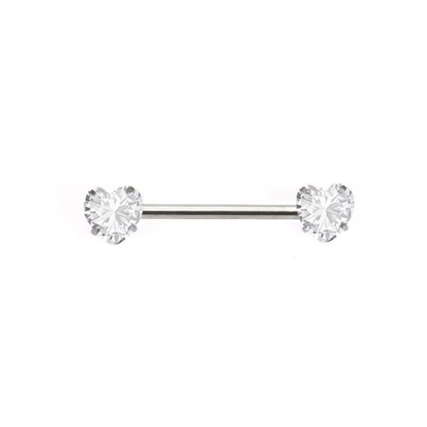Piercing Mamilo Titânio Zircônia Coração/TM392 - Imagem 6