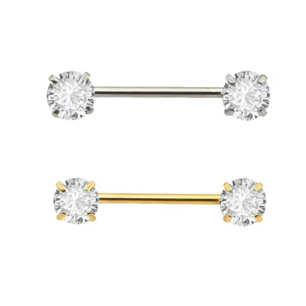 Piercing Mamilo Titânio Zirconia Redonda/TM393 - Imagem 1