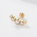 Piercing Labret Aço Cluster 5 Zircônia/A742 - Imagem 4