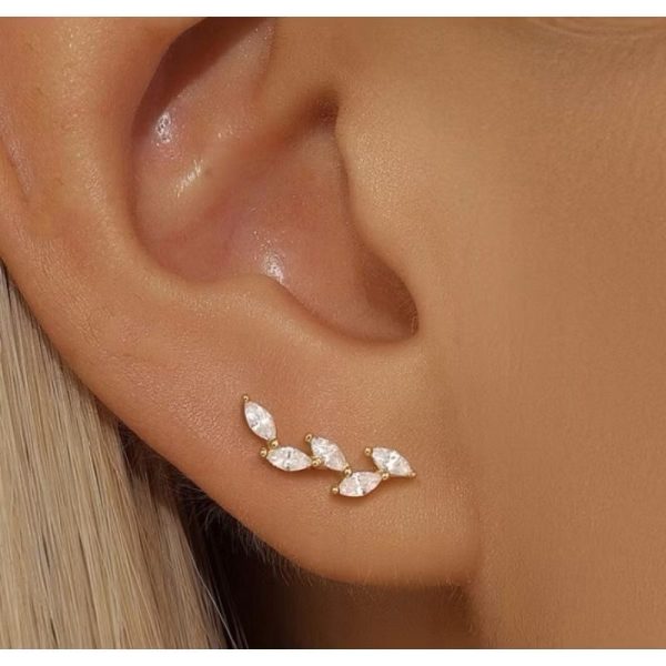Piercing Labret Aço Galho 5 Zircônia/A738 - Imagem 2