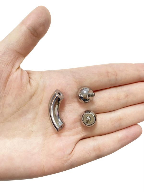 Piercing Barbell Curvo Alargador Titânio Rosca Interna /T747 - Imagem 4