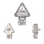 Piercing Labret Aço Triângulo com Zircônia/A743 - Imagem 3
