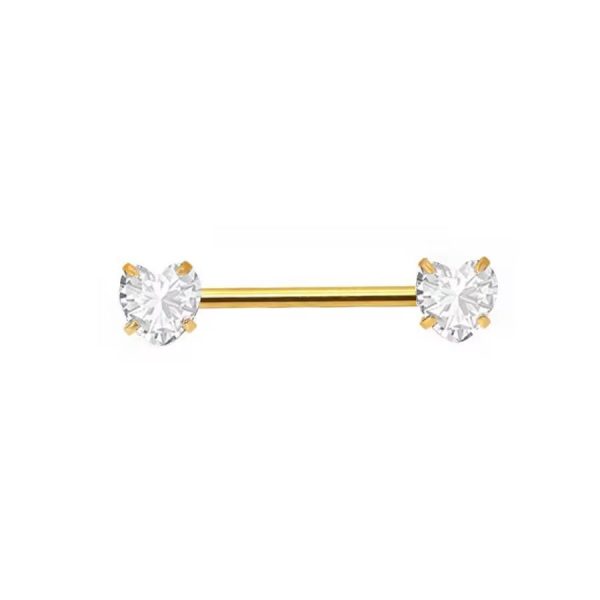 Piercing Mamilo Titânio Zircônia Coração/TM392 - Imagem 5