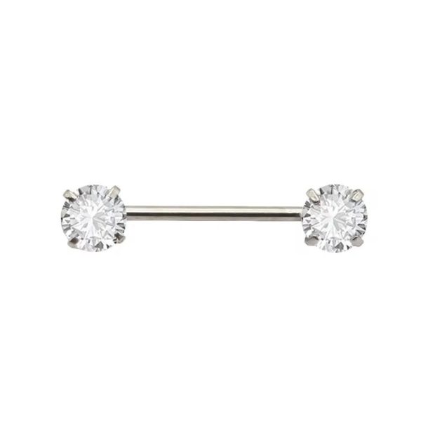 Piercing Mamilo Titânio Zirconia Redonda/TM393 - Imagem 3