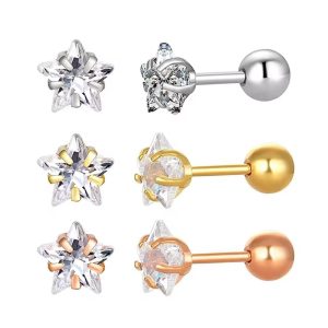 Piercing Labret Ponto de Luz Estrela Base Bolinha/A751