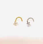 Piercing Nostril Titânio Zircônia Flor 4 Pétalas /T759 - Imagem 3