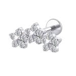 Piercing Labret Titânio Cluster 3 Flores/T764 - Imagem 4