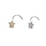 Piercing Nostril Titânio Zircônia Flor 5 Pétalas /T762