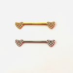 Piercing Titânio Mamilo Coração Mini Zircônias /T756