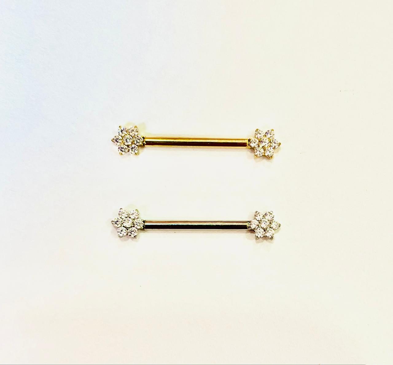 bcec4b9a-7dd4-4a2a-ad16-1f79913a414e Piercing Titânio Mamilo Flor /T752 - Imagem 1