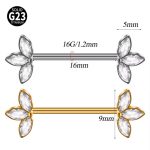 Piercing Titânio Mamilo Zircônia /T754