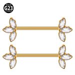 Piercing Titânio Mamilo Zircônia /T754 - Imagem 2