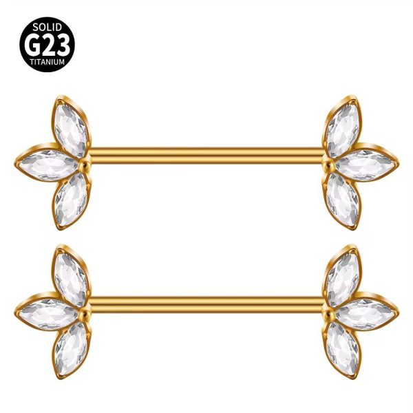 Piercing Titânio Mamilo Zircônia /T754 - Imagem 2