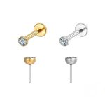 Piercing Labret Titânio Ponto de Luz Sem Garras Push Pin/T786
