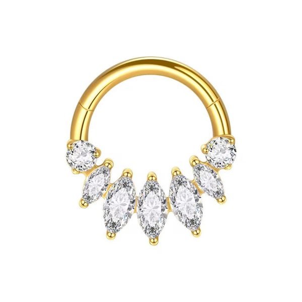 Piercing Argola Titânio Segmento Articulado Zircônia Cravejada/T770 - Imagem 6
