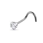 Piercing Nostril Aço Cirúrgico Coração Zirconia/A780 - Imagem 3