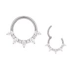 Piercing Argola Titânio Segmento Articulado Zircônia Cravejada/T769 - Imagem 3