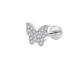 Piercing Labret Titânio Borboleta Zirconias Cravejada/T766 - Imagem 3