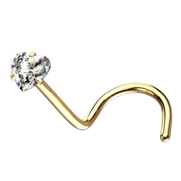 Piercing Nostril Aço Cirúrgico Coração Zirconia/A780 - Imagem 8