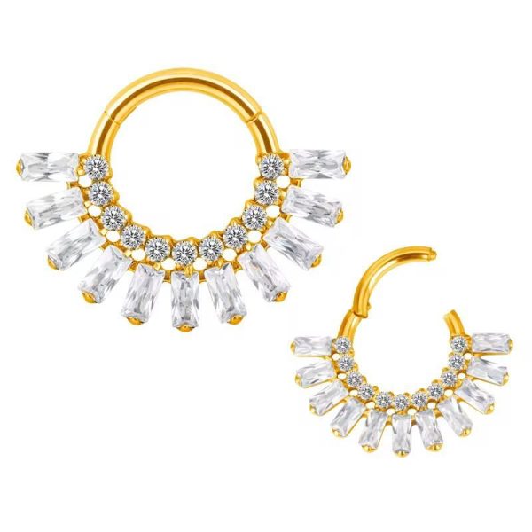 Piercing Argola Titânio Segmento Articulado Zircônia Cravejada/T768 - Imagem 4