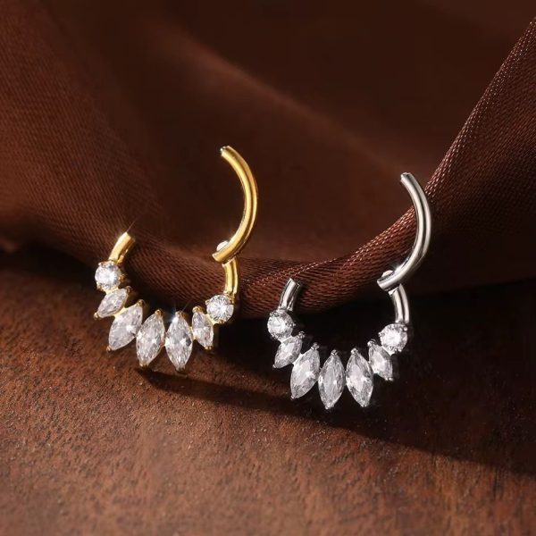 Piercing Argola Titânio Segmento Articulado Zircônia Cravejada/T770 - Imagem 9