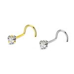 Piercing Nostril Aço Cirúrgico Coração Zirconia/A780