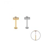 Piercing Labret Titânio Trinity Zircônia Push Pin/T784 - Imagem 2