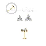 Piercing Labret Titânio Trinity Zircônia Push Pin/T784 - Imagem 4