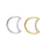 Piercing Argola Click Titânio Lua com Zircônia/T002