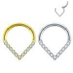 Piercing Argola Titânio Gota  com  Zircônia /TAC007