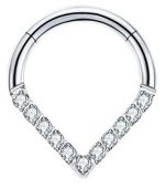 Piercing Argola Titânio Gota  com  Zircônia /TAC007 - Imagem 3