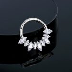 Piercing Argola Titânio Segmento Articulado 9 Pedras Zircônia Oval/T772 - Imagem 3