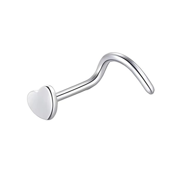 Piercing Nostril Aço Cirúrgico Coração Liso /A779 - Imagem 3