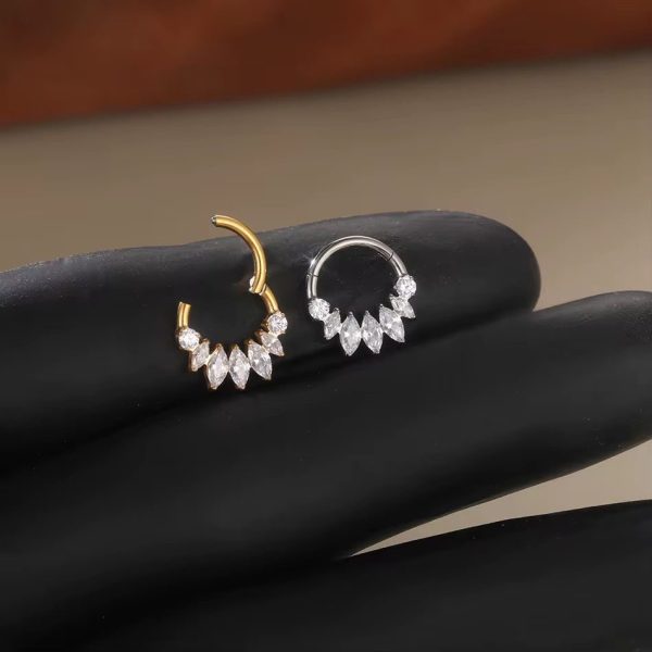 Piercing Argola Titânio Segmento Articulado Zircônia Cravejada/T770 - Imagem 7