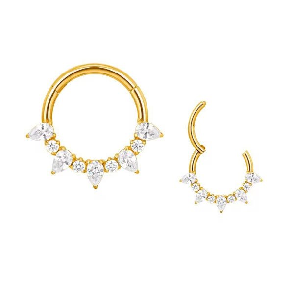 Piercing Argola Titânio Segmento Articulado Zircônia Cravejada/T769 - Imagem 4