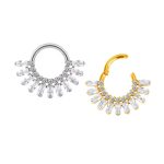 Piercing Argola Titânio Segmento Articulado Zircônia Cravejada/T768