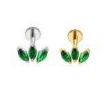 Piercing Labret 3 Folhas Titânio/T310