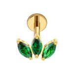 Piercing Labret 3 Folhas Titânio/T310 - Imagem 4